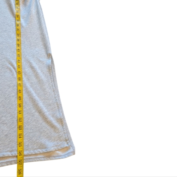 Daily Practice by Anthropologie V-Neck Midi Dress Light Grey Ruched Women's LG - Picture 5 of 16